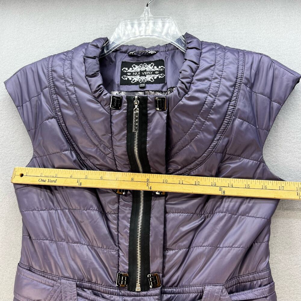 NUI Very Vest Women's Size 46 (8) Purple Belted Puffer Fitted Preppy Romantic - Picture 4 of 11
